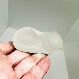 Franklin Mint Frosted Class Sleeping Cat Kitten Familiar Witchy